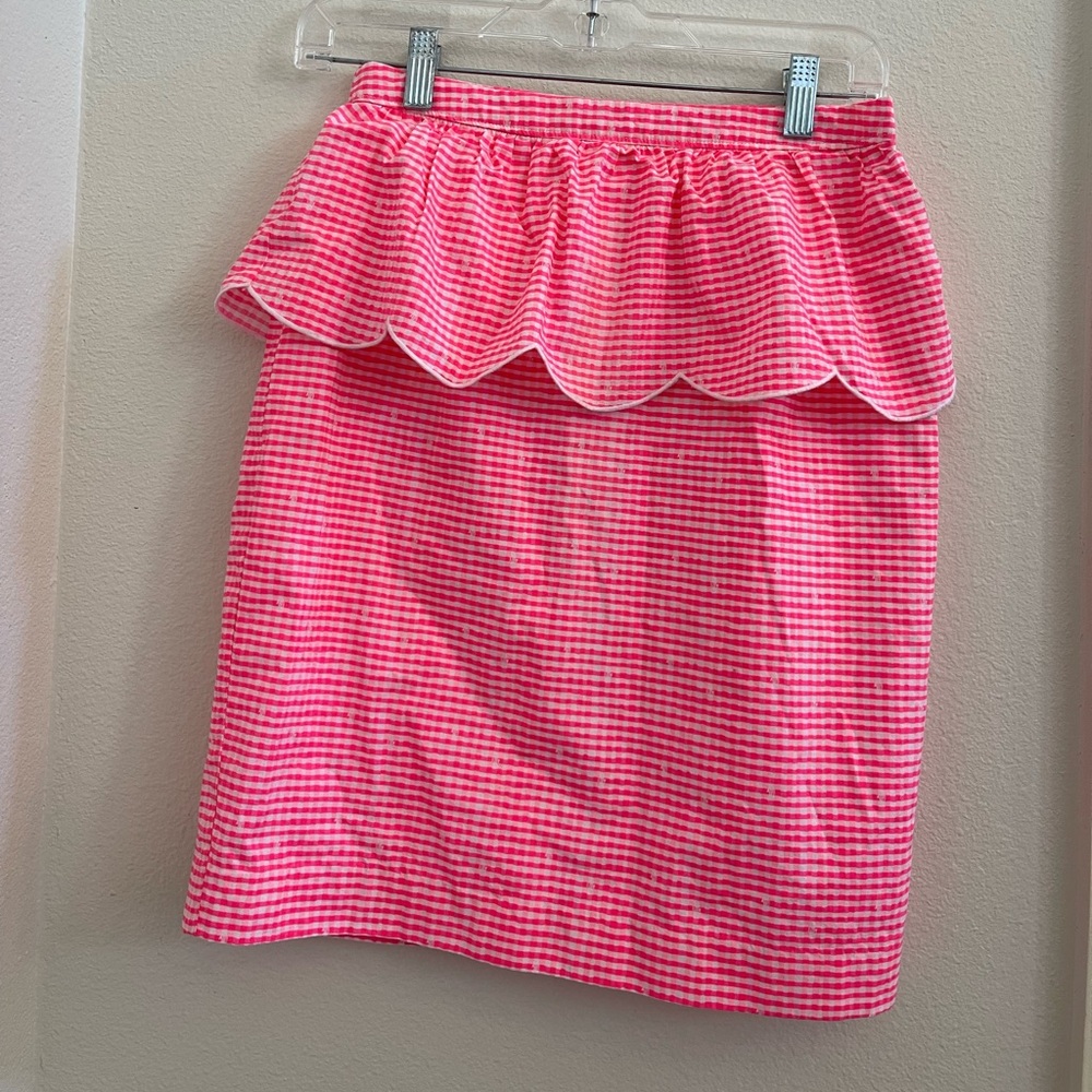 Lilly Pulitzer Thyme Scallop Peplum Skirt in the "Fiesta Pretty Pink" Size 4